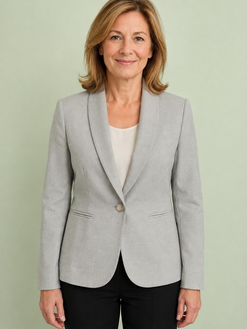 Jones New York Suit Petite Blazer Women’s Size 4P Light Sage Gray Career Jacket